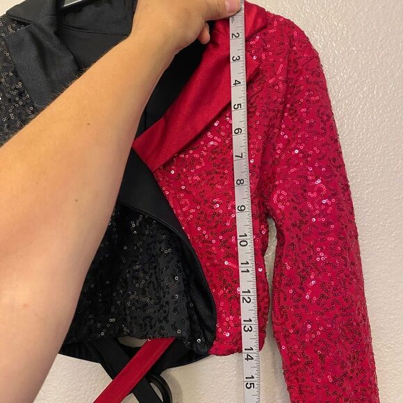 Weissman elite dance costume red black tux jumpsuit Do What I Do 14806 SA adult - Picture 6 of 11